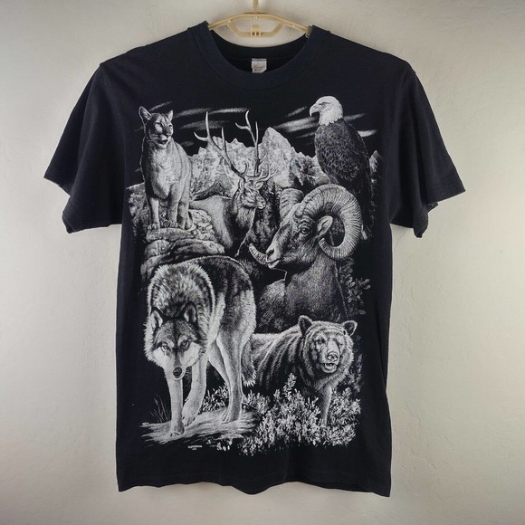 Vintage Lexington Animal Kingdom t-shirt front back eagle ram bear - Picture 1 of 6